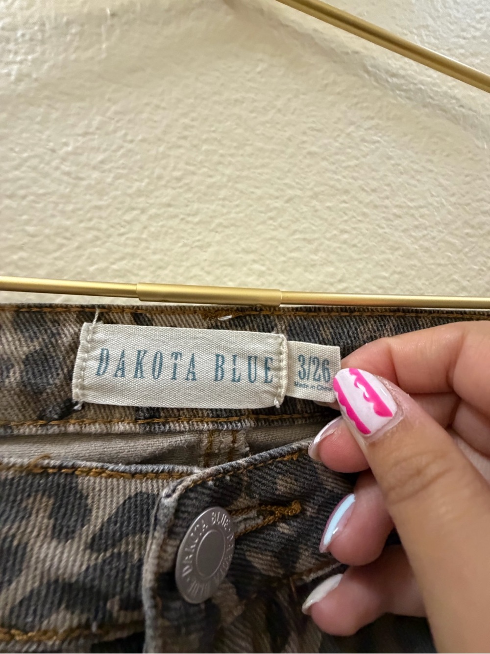 Leopard Print Wide Leg Jeans - Taupe/Black - Picture 3 of 3
